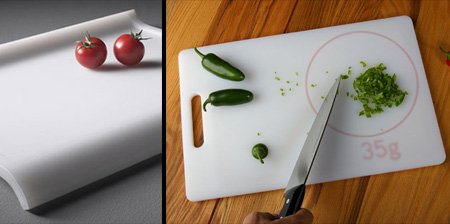Weight-measuring chopping board