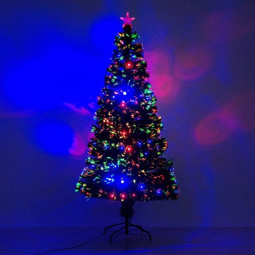 HOMCOM 6' Artificial Holiday Fiber Optic Christmas Tree