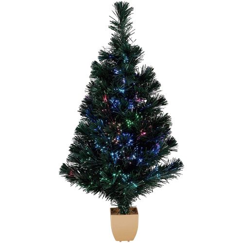Holiday Time 32" Green Fiber Optic Color-Changing Artificial Christmas Tree
