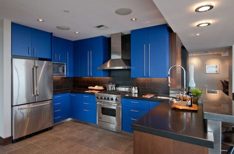 blue color kitchen blue kitchen design