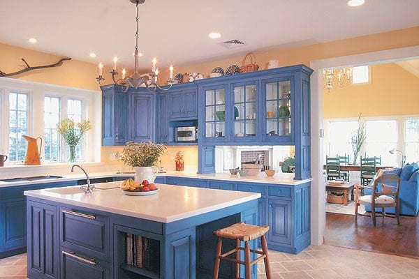 blue color kitchen