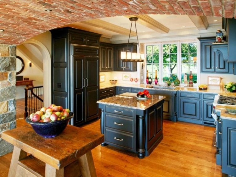 blue color kitchen blue kitchen design