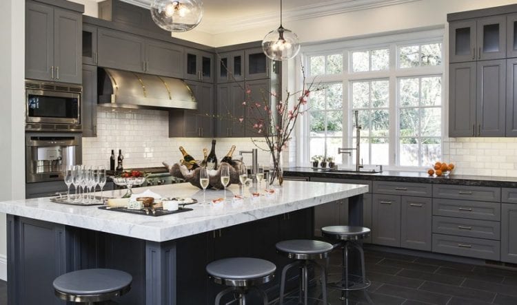 grey kitchen cabinets