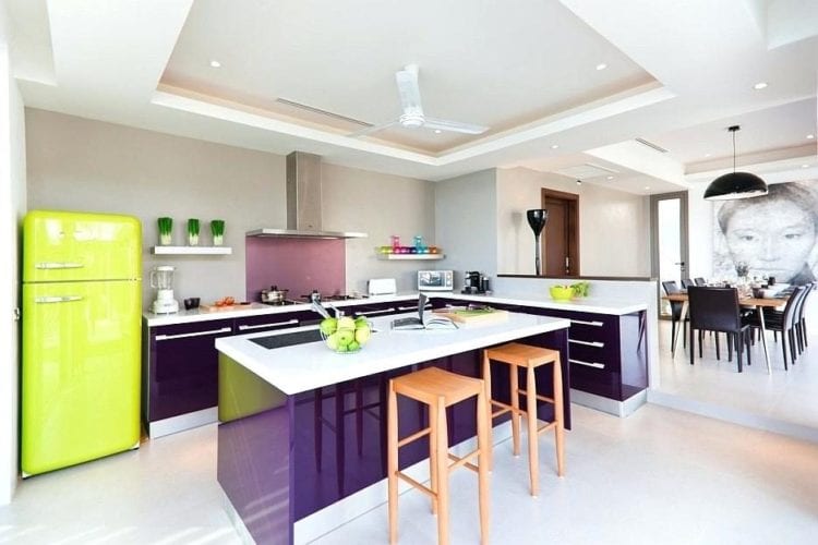 purple color kitchen