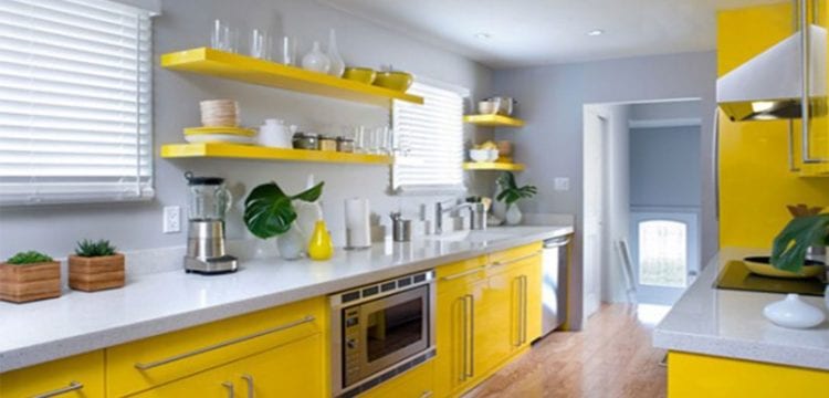 yellow color kitchen