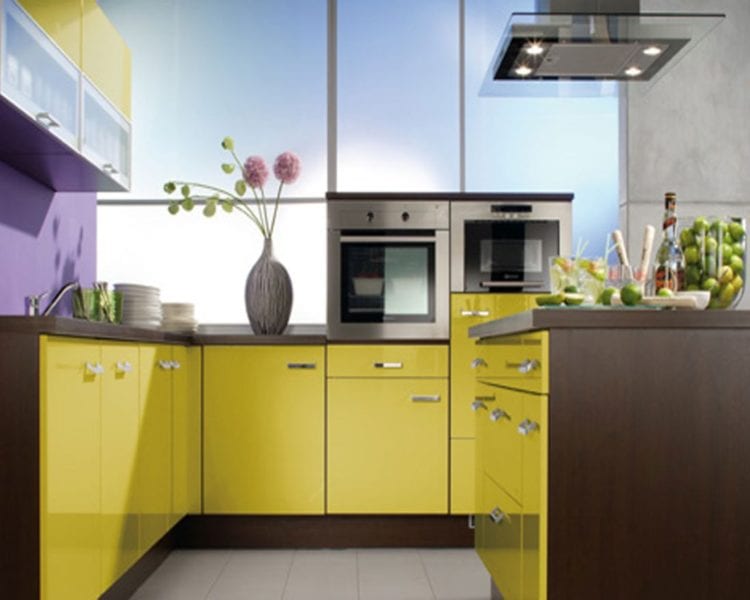 yellow color kitchen