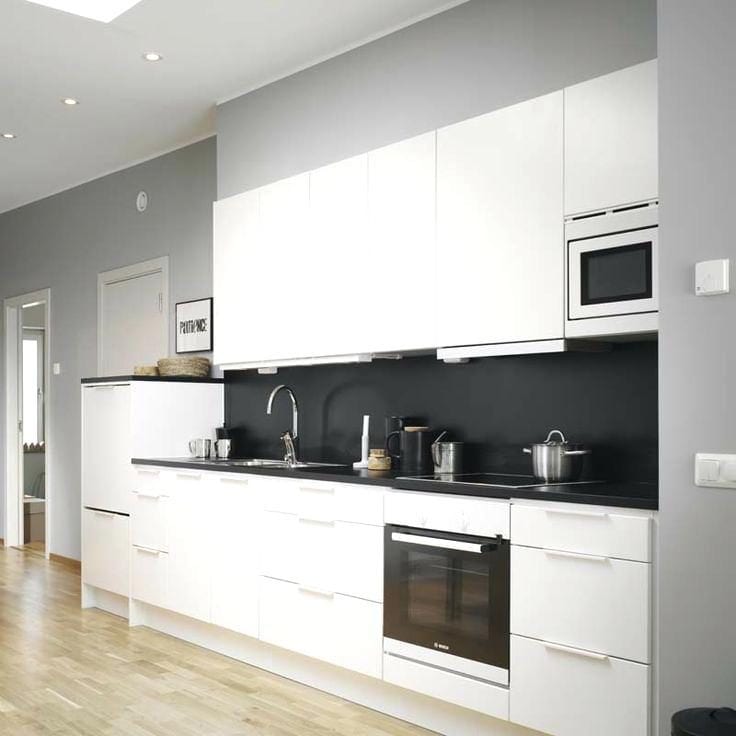 black kitchen backsplash