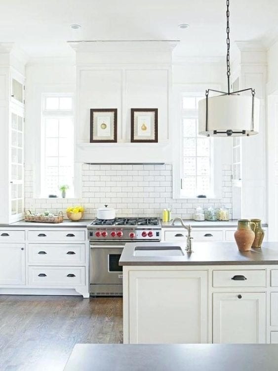 white kitchen backsplash