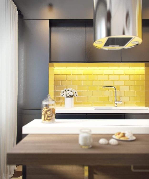 yellow backsplash yellow backsplash