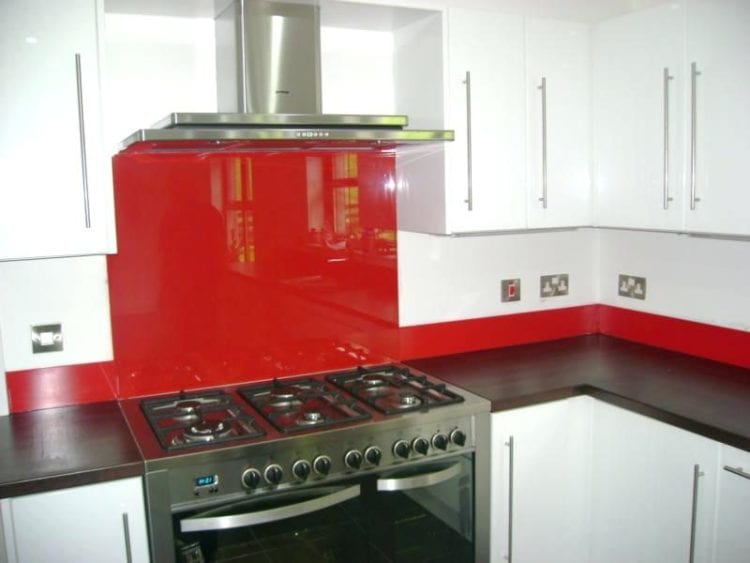 red kitchen wall tiles