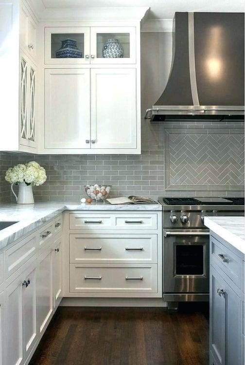 grey kitchen backsplash