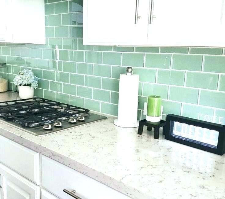 green kitchen backsplash