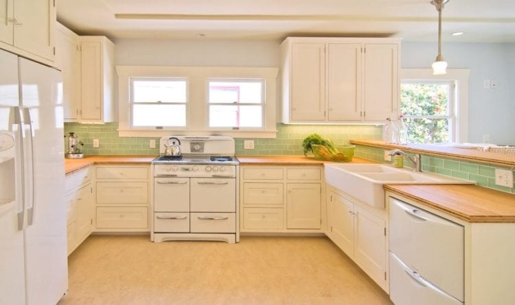 green tile kitchen backsplash ideas