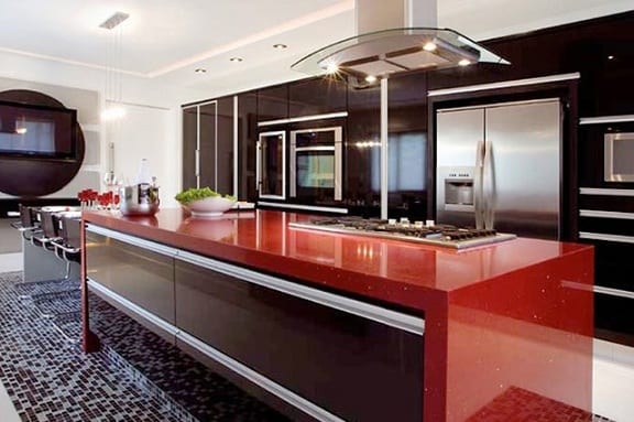 red kitchen island red kitchen