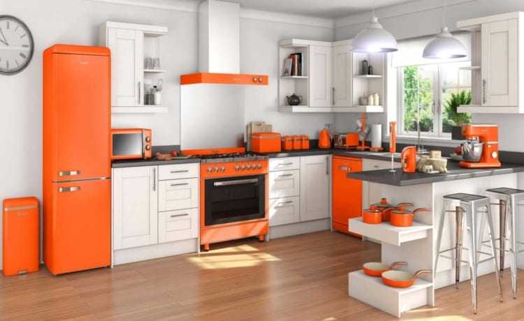 orange appliances kitchen style kitchen appliances ideas