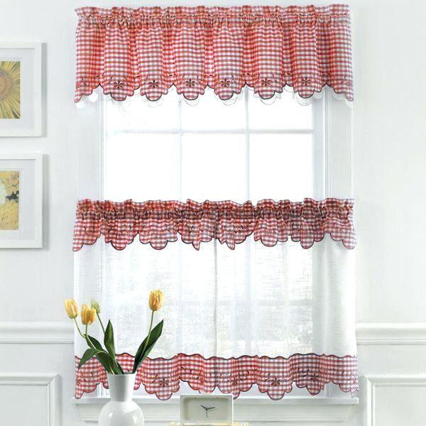 kitchen window treatments red window treatments
