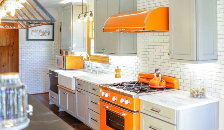 orange appliances kitchen style kitchen appliances ideas
