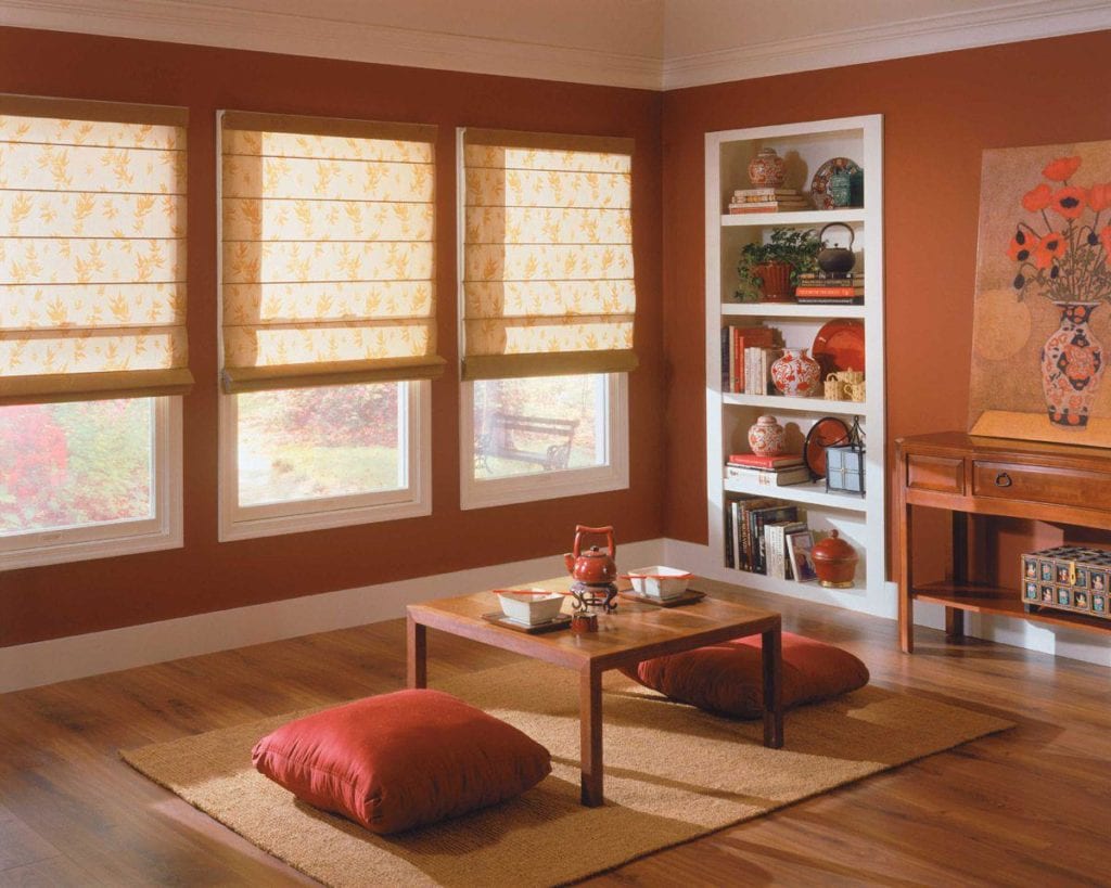 orange window treatments