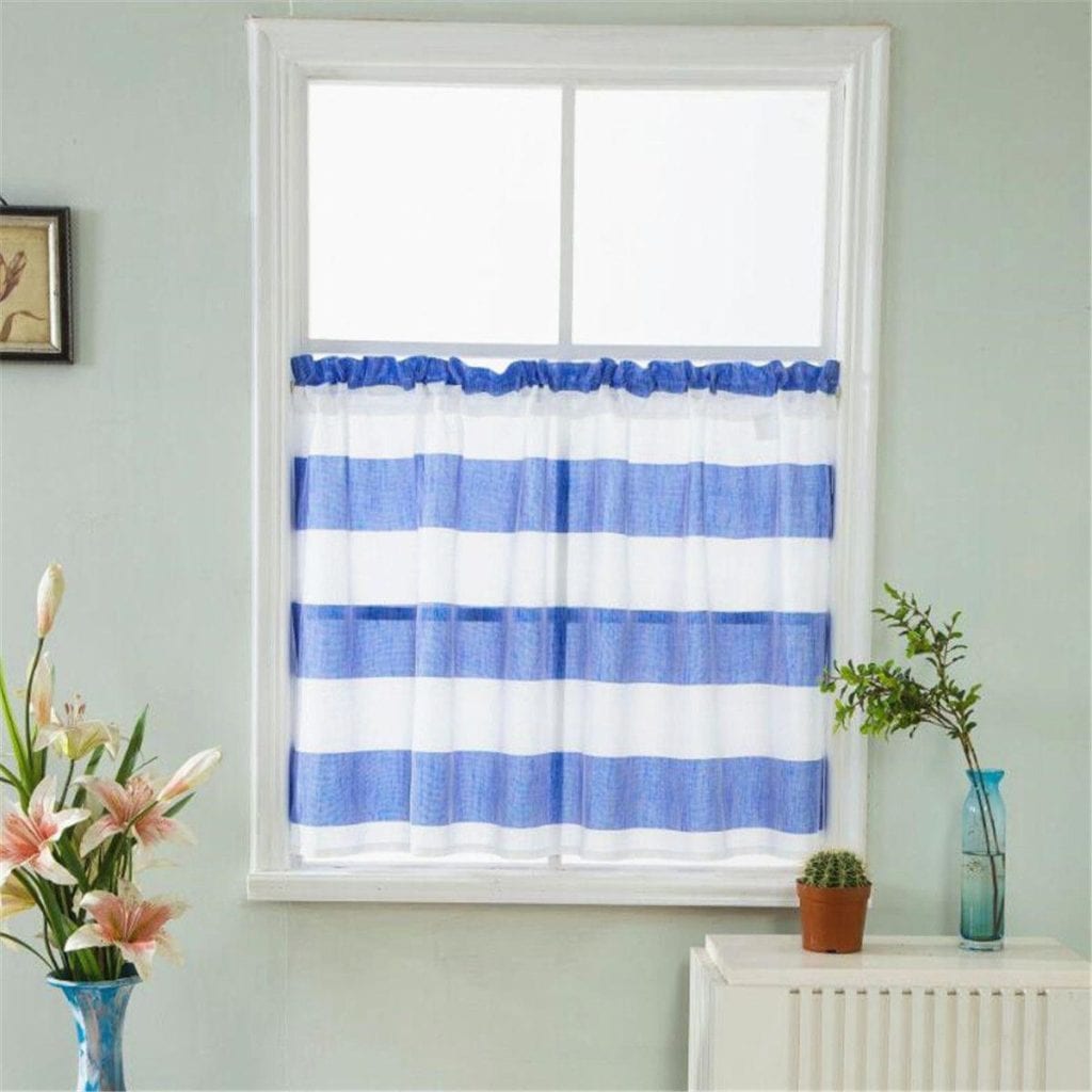 kitchen window treatment blue kitchen window treatment
