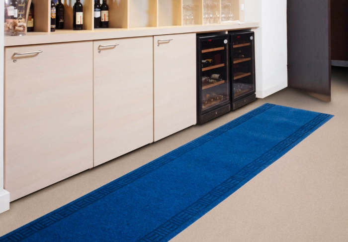 blue kitchen rug