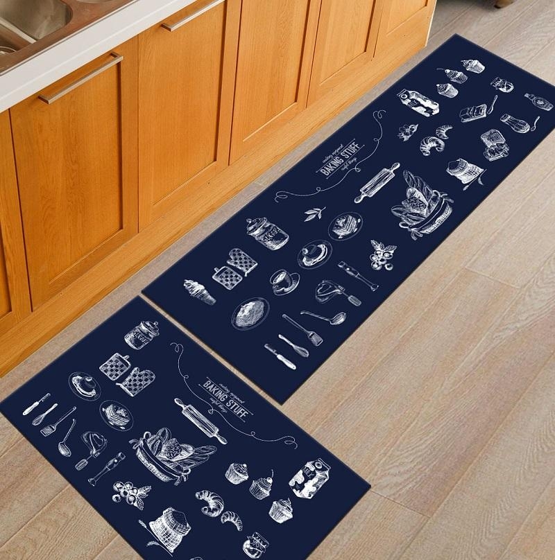 kitchen rug design blue kitchen rug