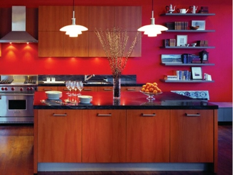 Red Kitchen Wall Décor Design