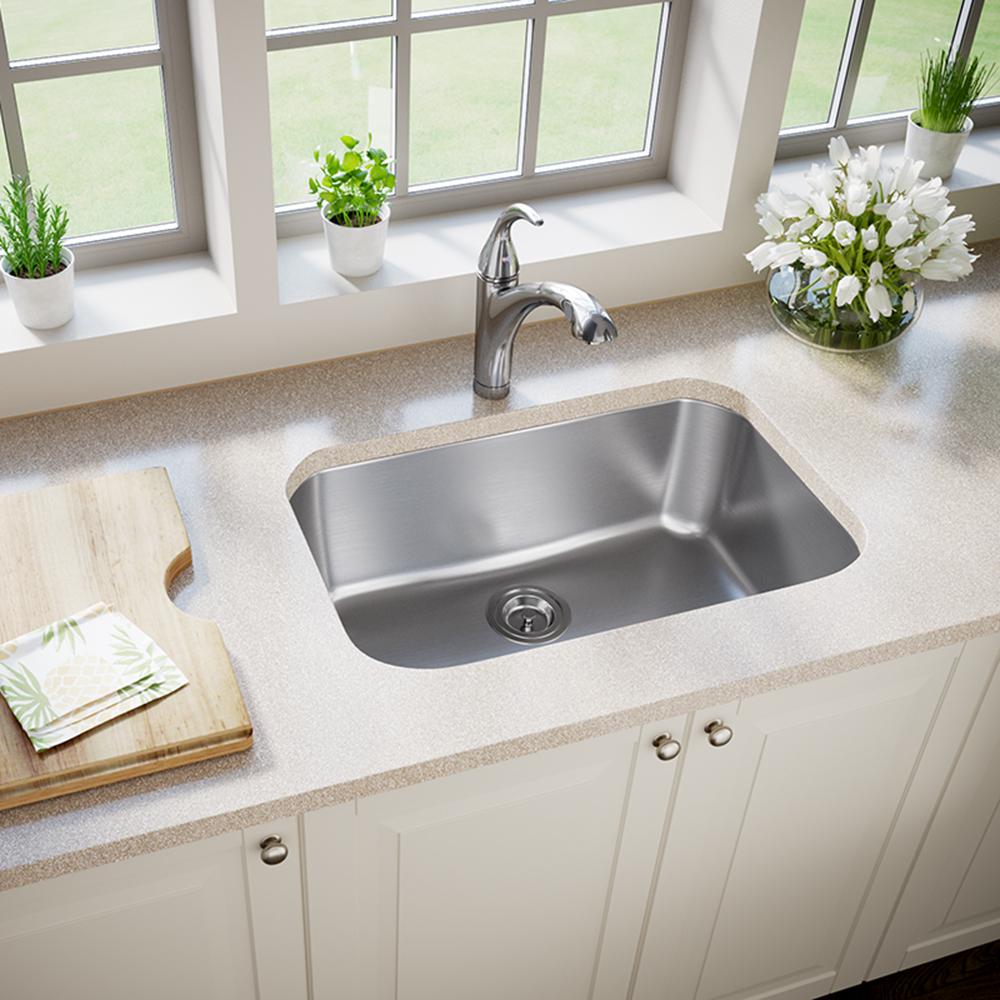 MR Direct Undermount Stainless Steel 27 in. Single Bowl Kitchen Sink-2718-16 - The Home Depot