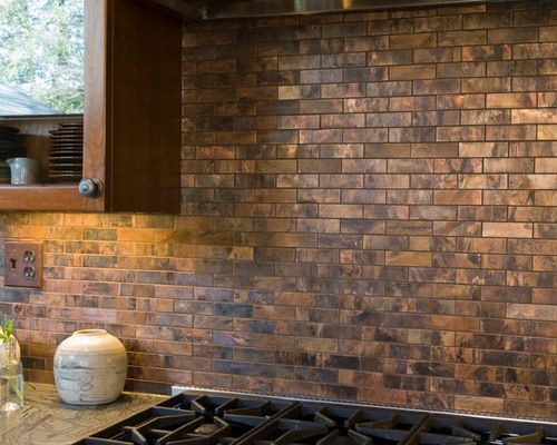 Copper Wall Tiles in Kitchen