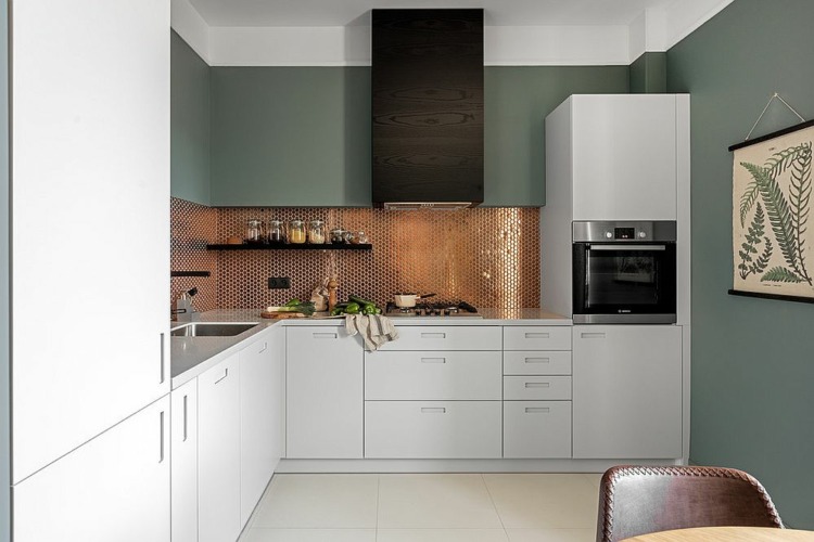 Hexagonal Copper Backsplash