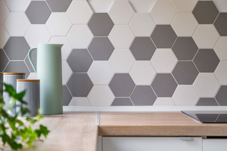 Modern Hexagon Kitchen Backsplash