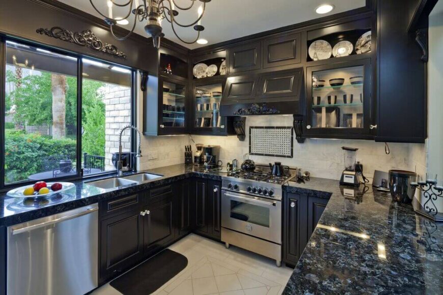 What Color do Countertops Go with Dark Cabinets - dark color