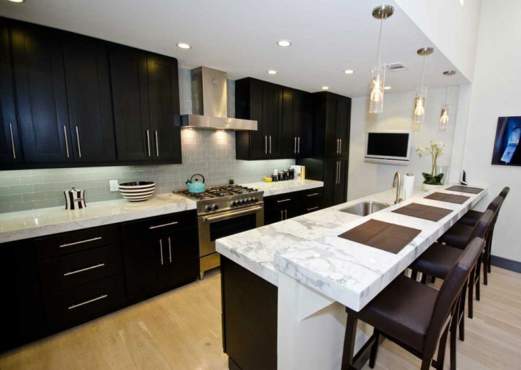 marble countertop for dark cabinet