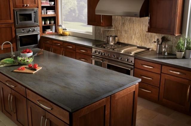 slate countertop for dark cabinet