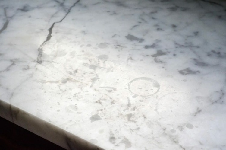 Remove Marble Countertop Dark Stain