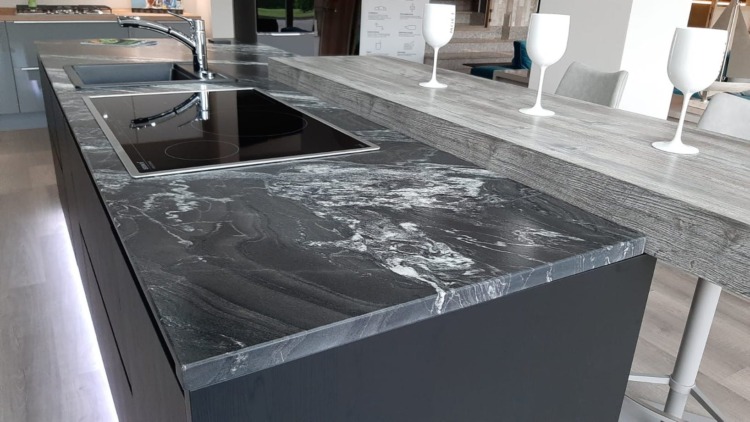 Black Beauty Granite Worktop with Dark Base
