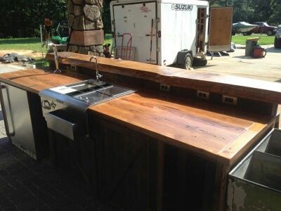 Butcher Block Countertop for Outdoor Bar