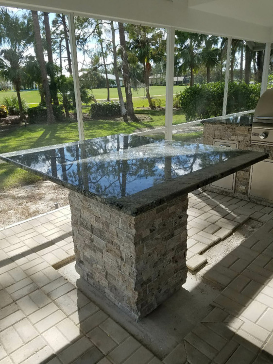 Outdoor Bar with Dark Granite