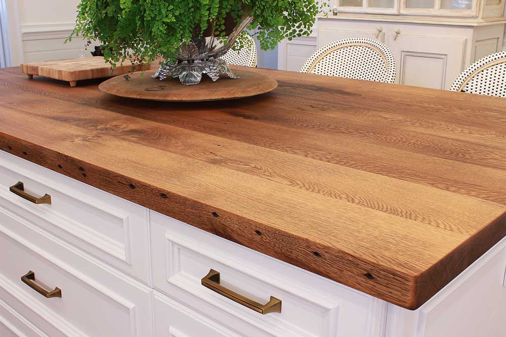 Reclaimed Oak Wood Bucther Block Countertops