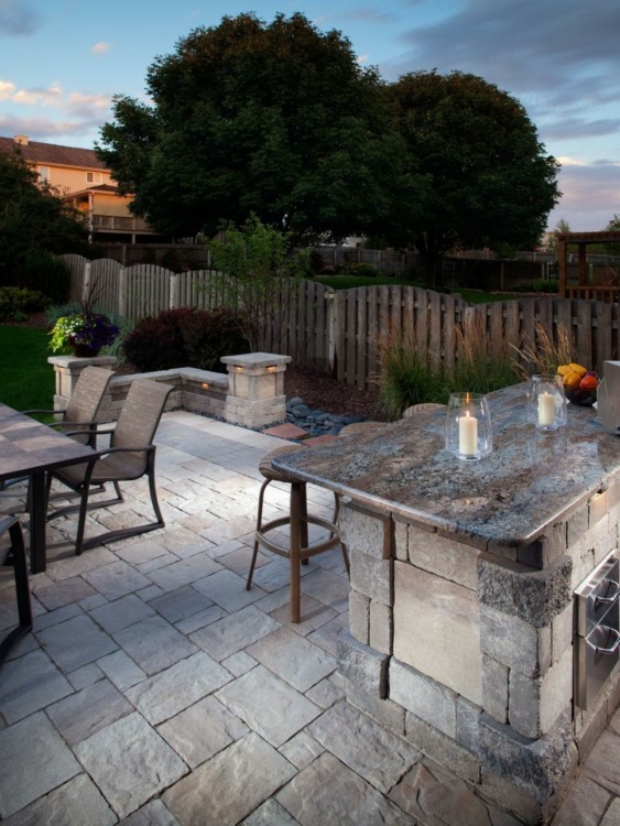 Stone Bar with Granite Top
