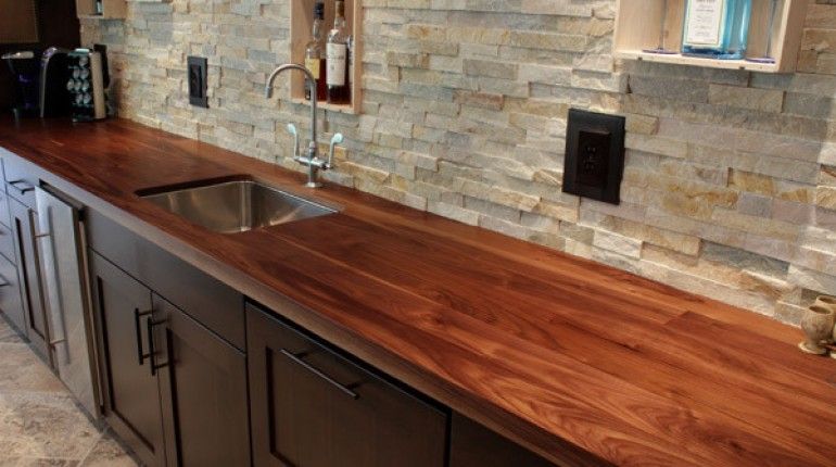 Wood Look Ceramic Tile Countertop