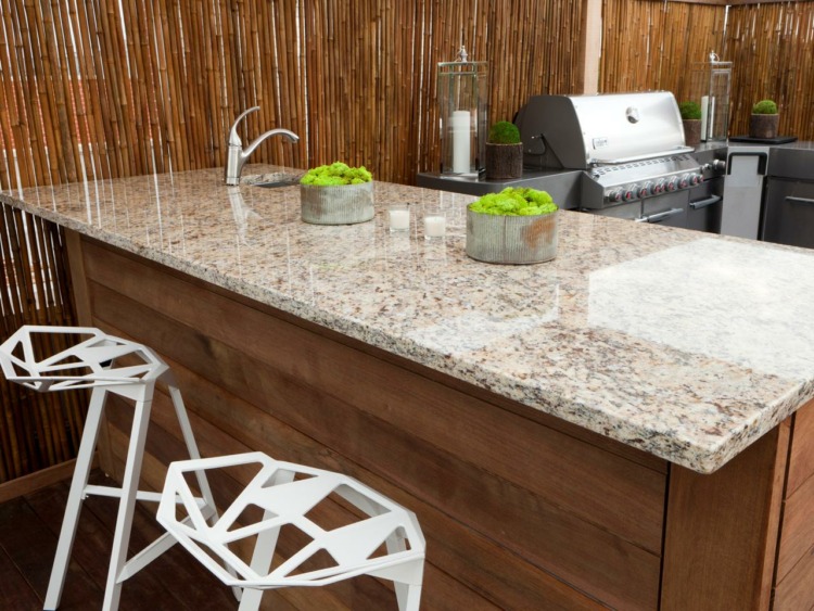 Wooden Bar with Granite Top