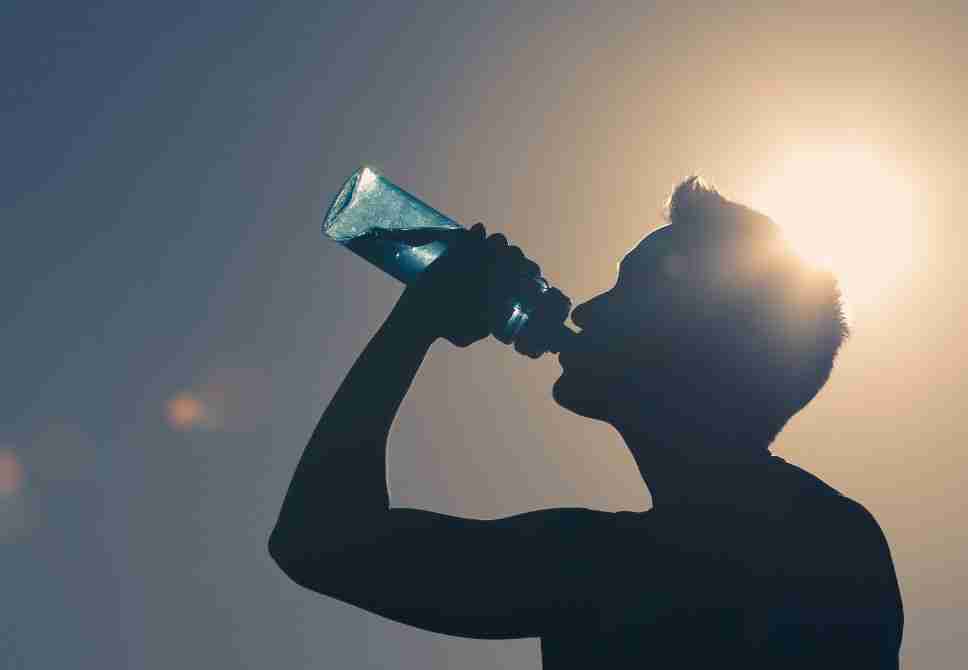 drinking water under the sun