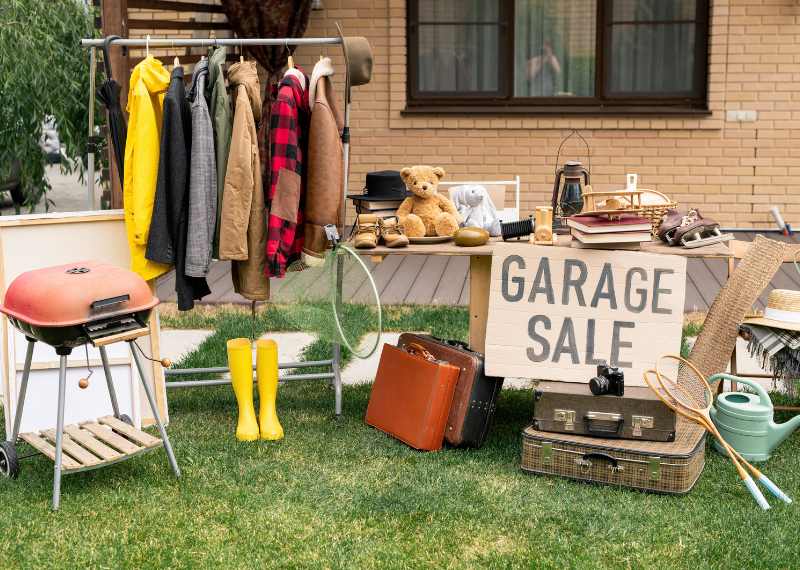 garage sale to clear garage