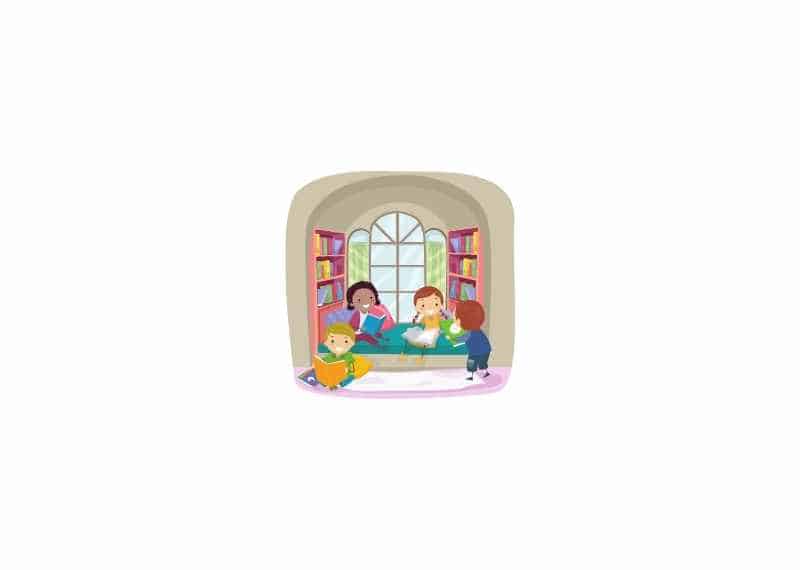 book in window frame