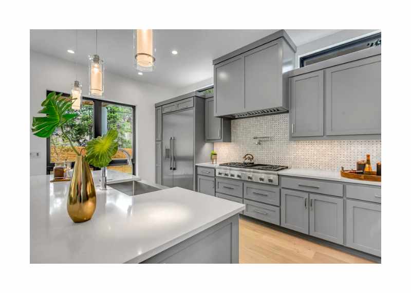 Modern and Farmhouse Grey Kitchen Cabinets