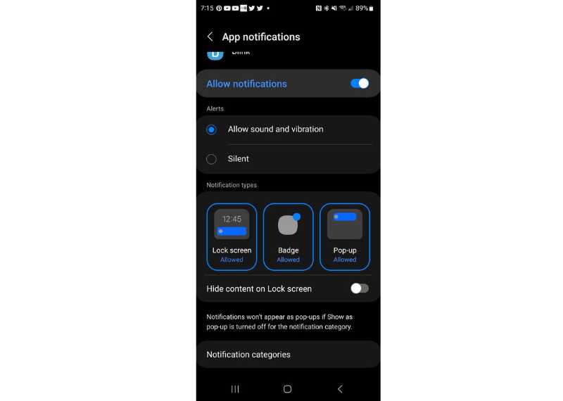 motion notification