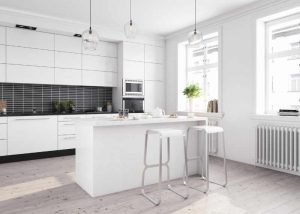 dark blue backsplash