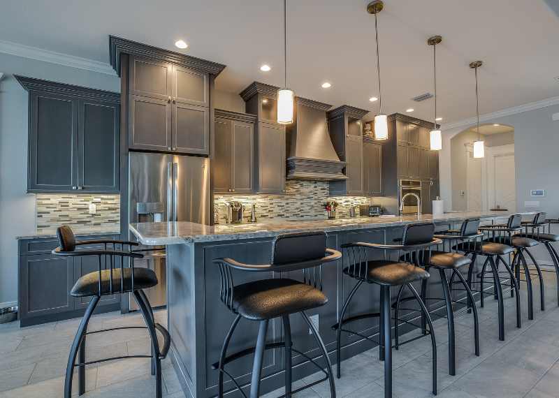 light blue grey crown molding
