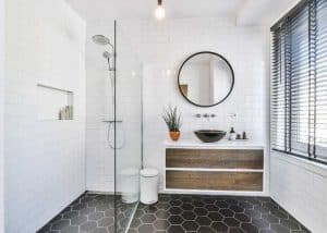 hexagon tile bathroom floor