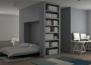 wall murphy bed office combo